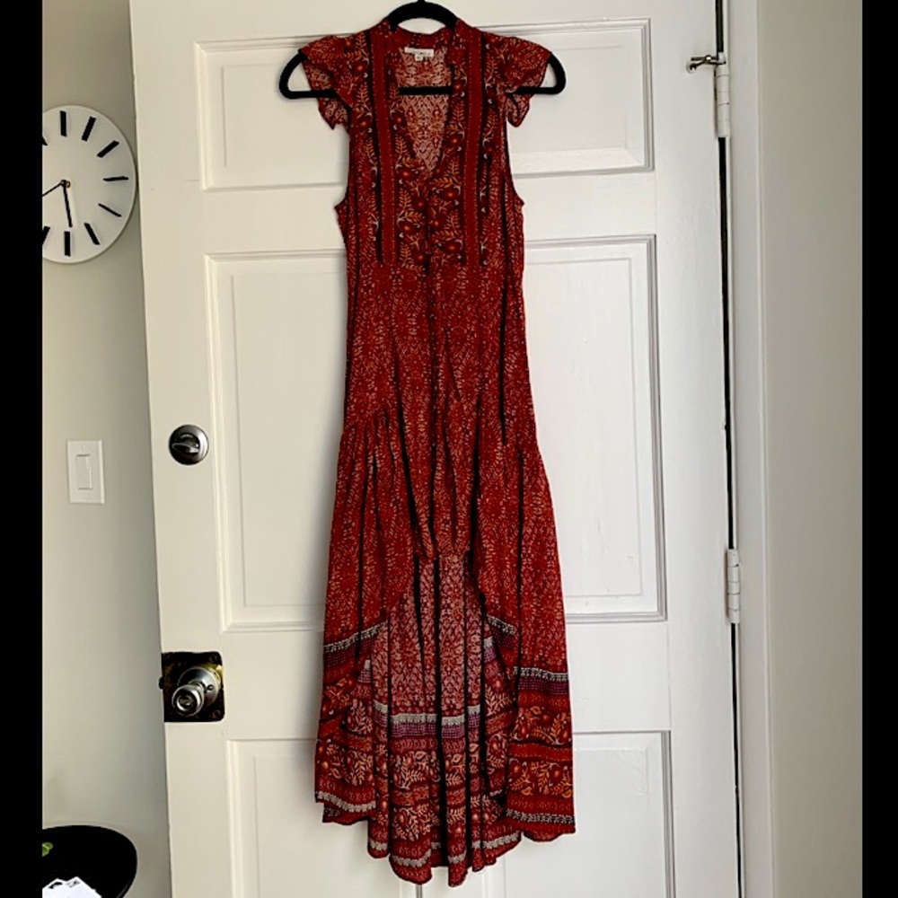 Patterned Boho Button-Up Maxi Dress - image 1